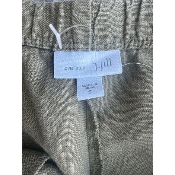 J. Jill Love Linen Green Pull On Crop Pants with Pockets Small 6-8 - Picture 5 of 6